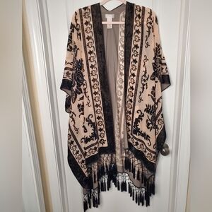 Free People Black/Tan Shawl